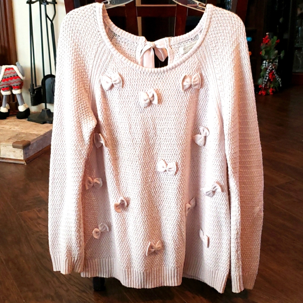 XL Lauren Conrad Pink Bow Sweater